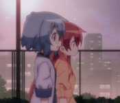 Fubuki and Mafuyu walking in the city at night